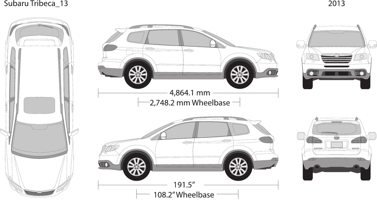 2013 Subaru Tribeca vector wrap template, Design-Ready PDF - GravBase