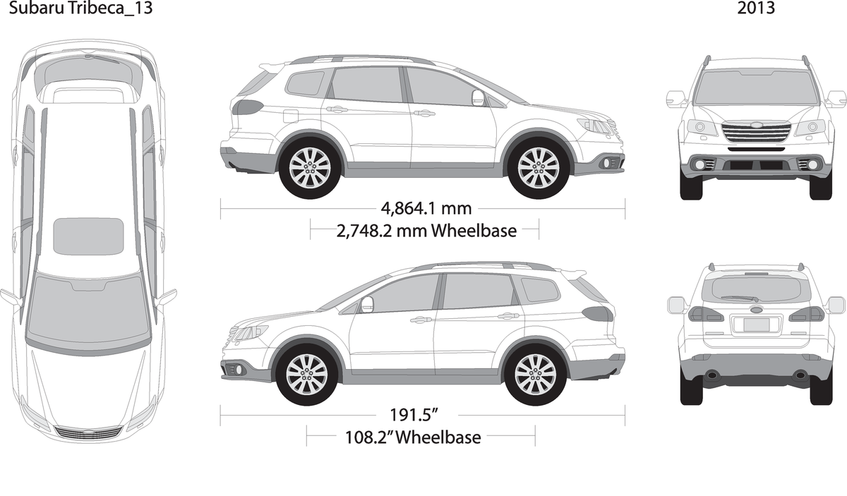 2013 Subaru Tribeca V13 Vehicle Wrap Template