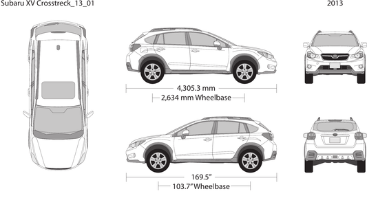 2013 Subaru XV Crosstrek vector wrap template, Design-Ready PDF - GravBase