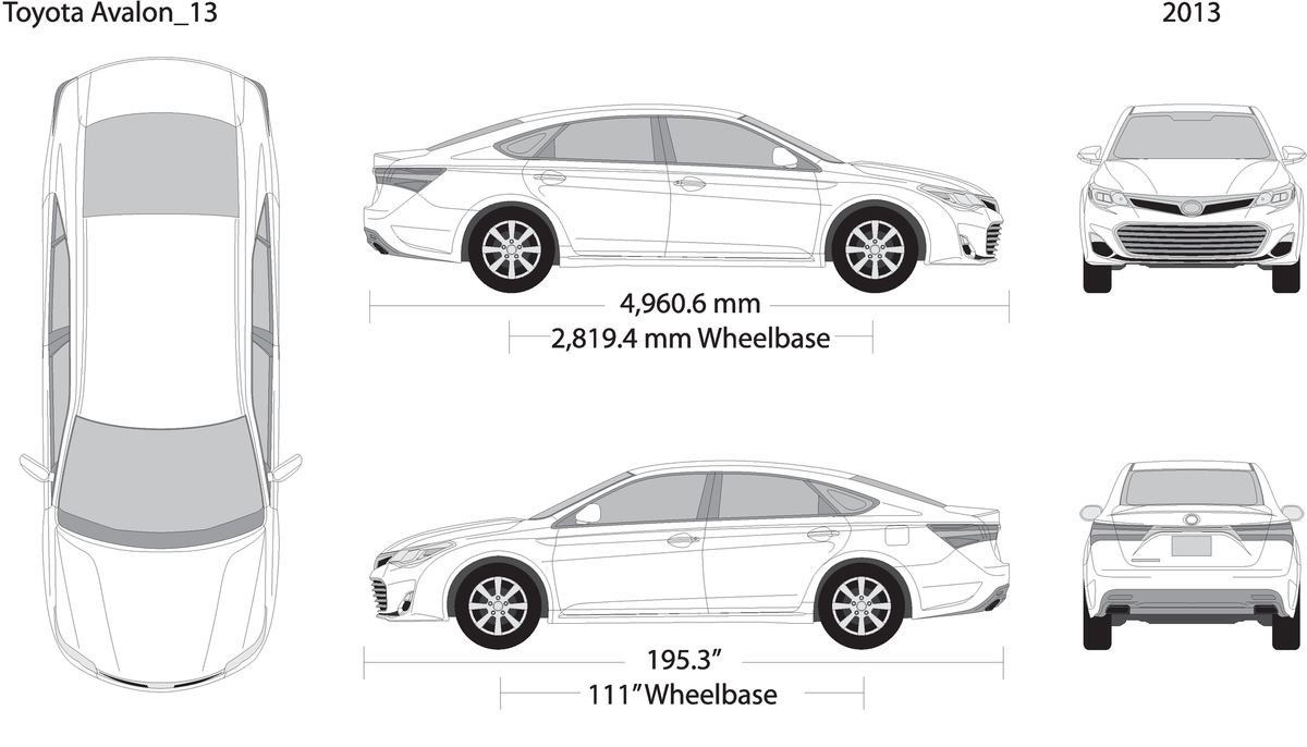 2013 Toyota Avalon V13 Vehicle Wrap Template