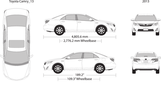 2013 Toyota Camry Vector Wrap Template - GravBase