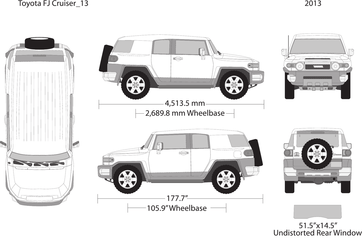 2013 Toyota FJ Cruiser Vector Wrap Template - GravBase