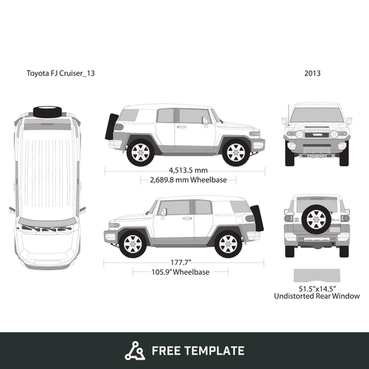 2013 Toyota FJ Cruiser free vector vehicle wrap template - GravBase