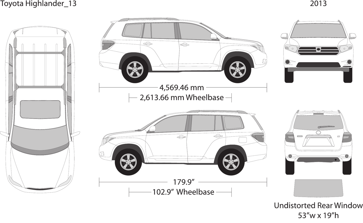2013 Toyota Highlander vector wrap template, Design-Ready PDF - GravBase