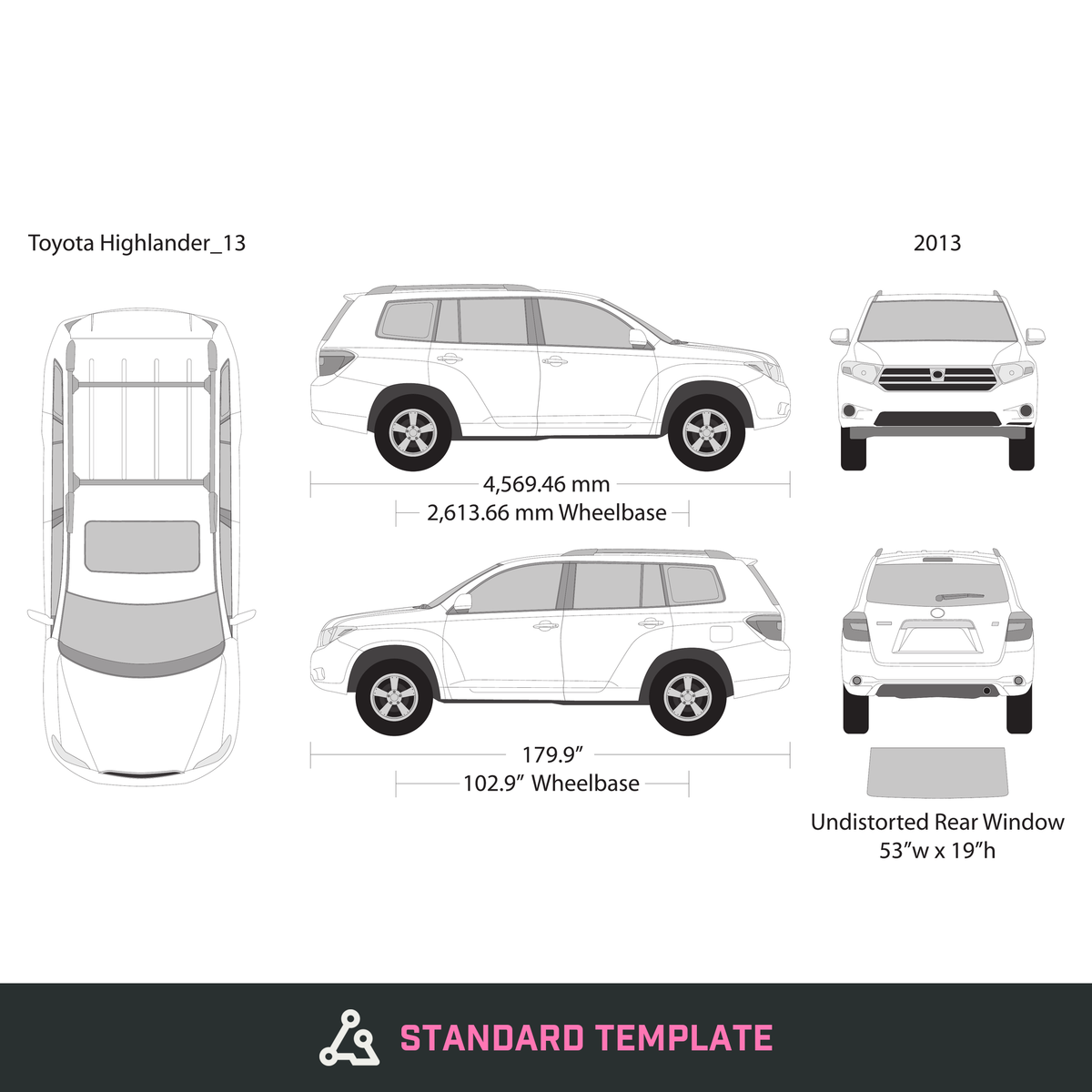 2013 Toyota Highlander vector wrap template, Design-Ready PDF - GravBase