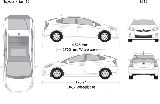 2013 Toyota Prius V01 Vehicle Wrap Template