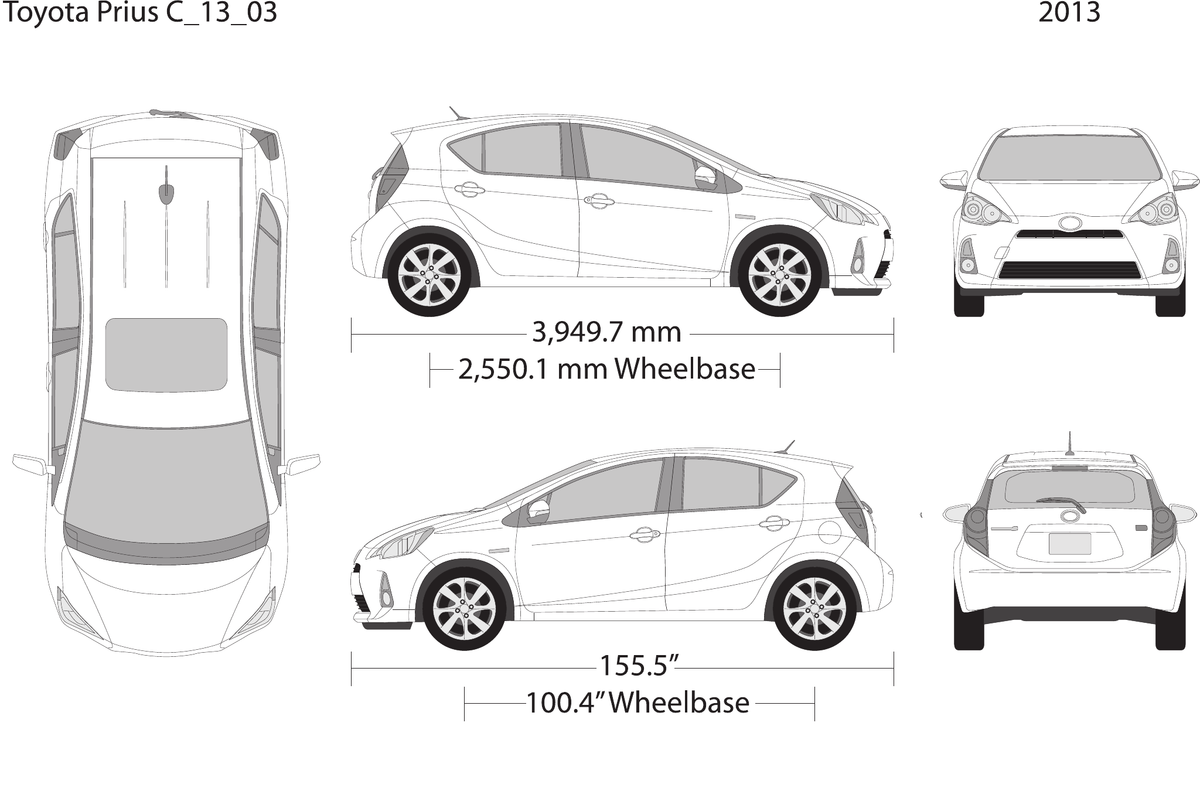 2013 Toyota Prius vector wrap template V03, Design-Ready PDF - GravBase
