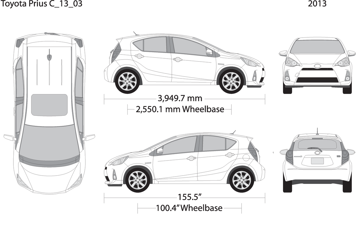 2013 Toyota Prius V03 Vehicle Wrap Template