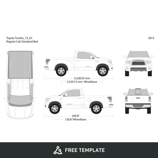 2013 Toyota Tundra free vector vehicle wrap template - GravBase