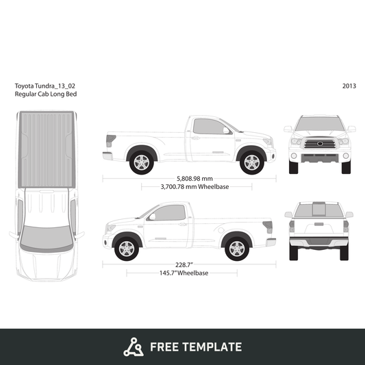 2013 Toyota Tundra free vector vehicle wrap template - GravBase