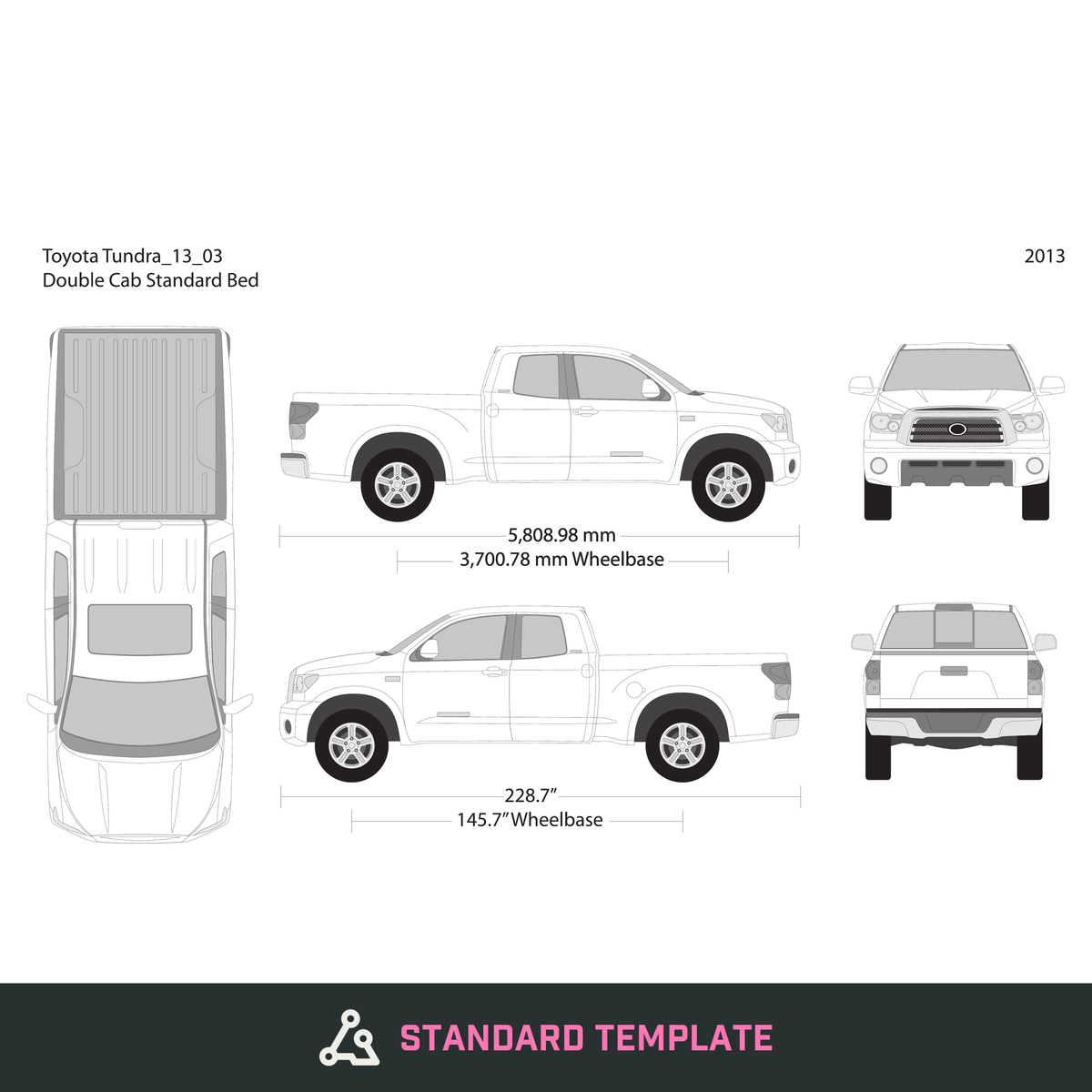 2013 Toyota Tundra vector wrap template V03, Design-Ready PDF - GravBase
