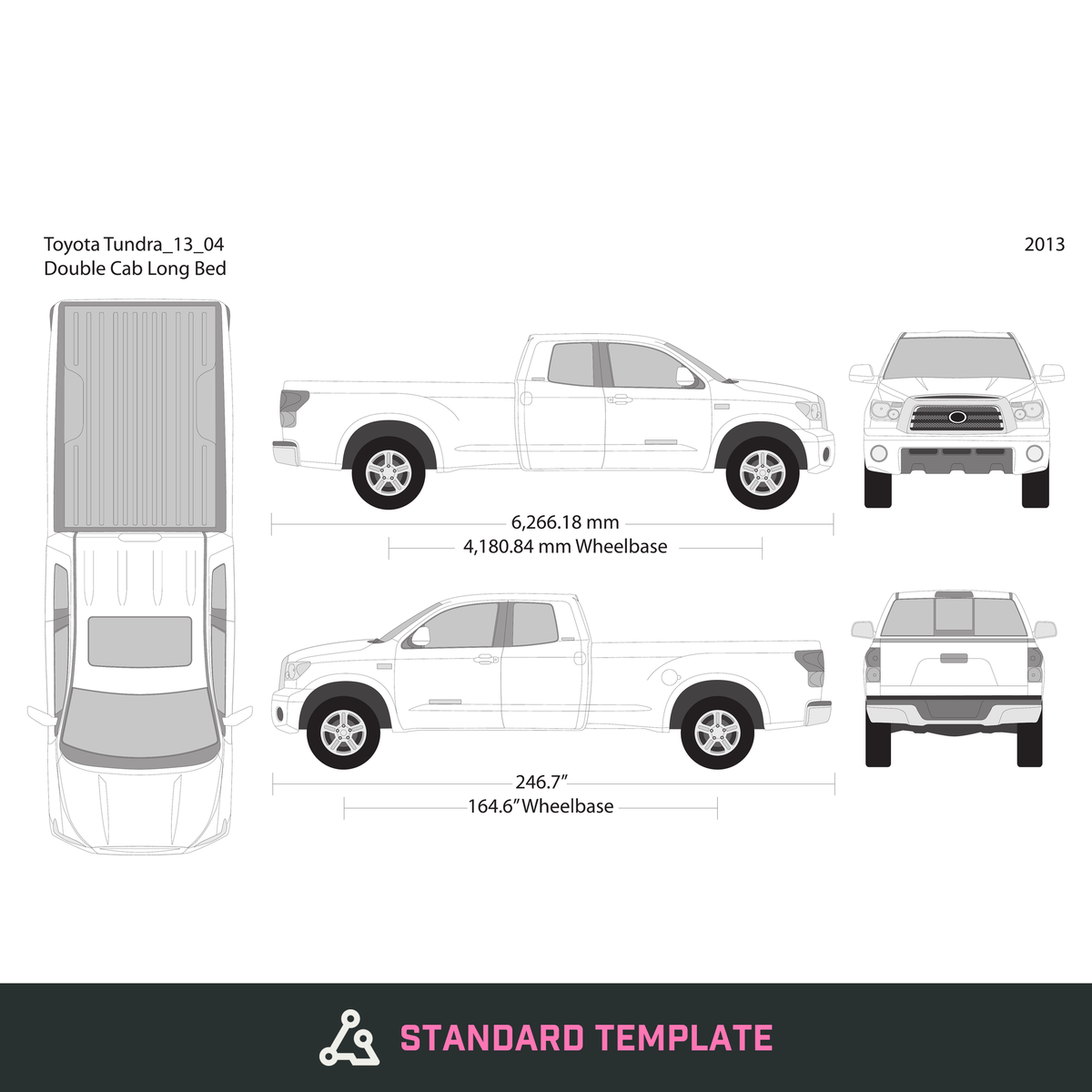 2013 Toyota Tundra vector wrap template V04, Design-Ready PDF - GravBase