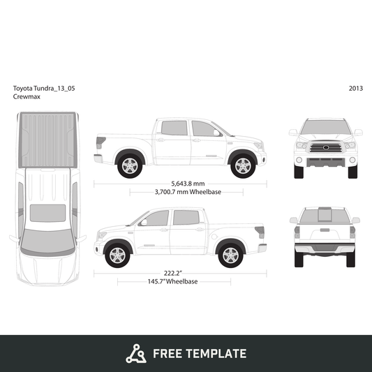 2013 Toyota Tundra free vector vehicle wrap template - GravBase