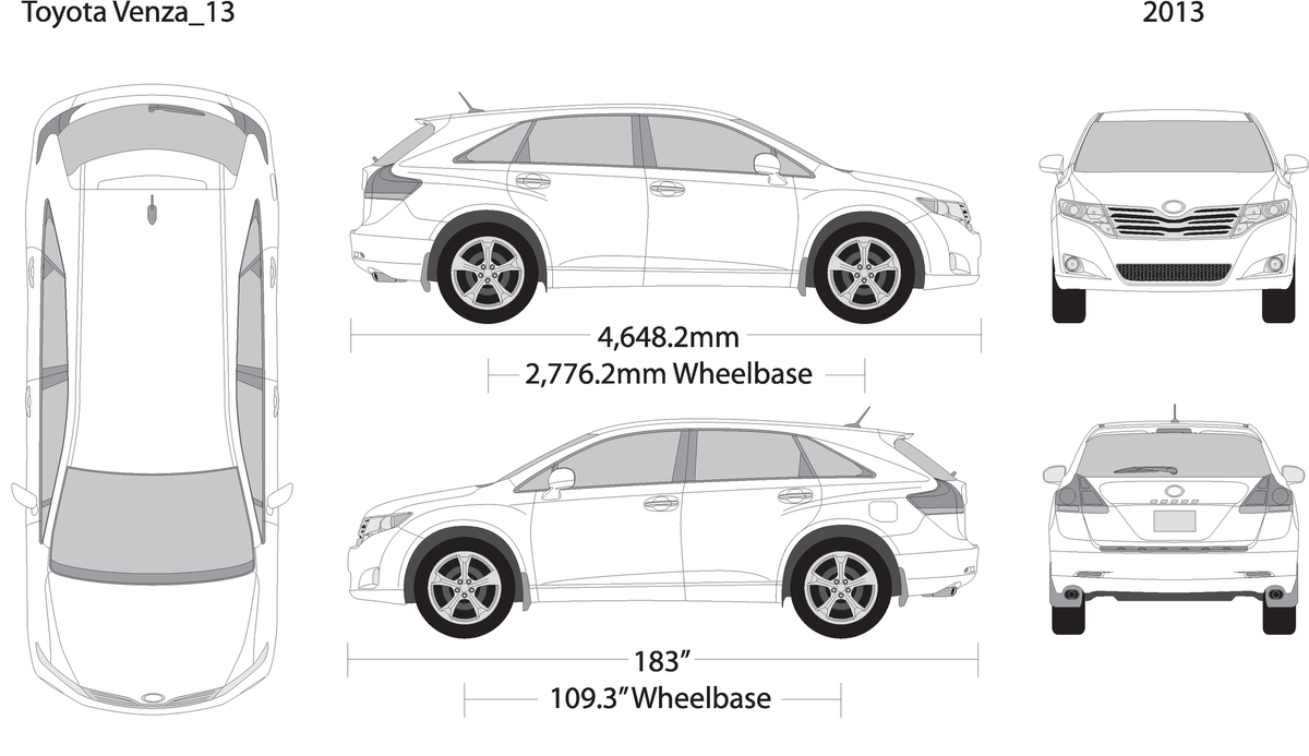 2013 Toyota Venza V13 Vehicle Wrap Template