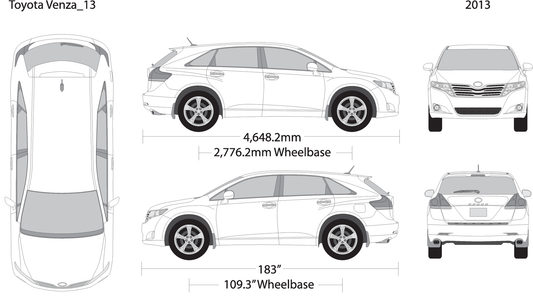 2013 Toyota Venza V13 Vehicle Wrap Template