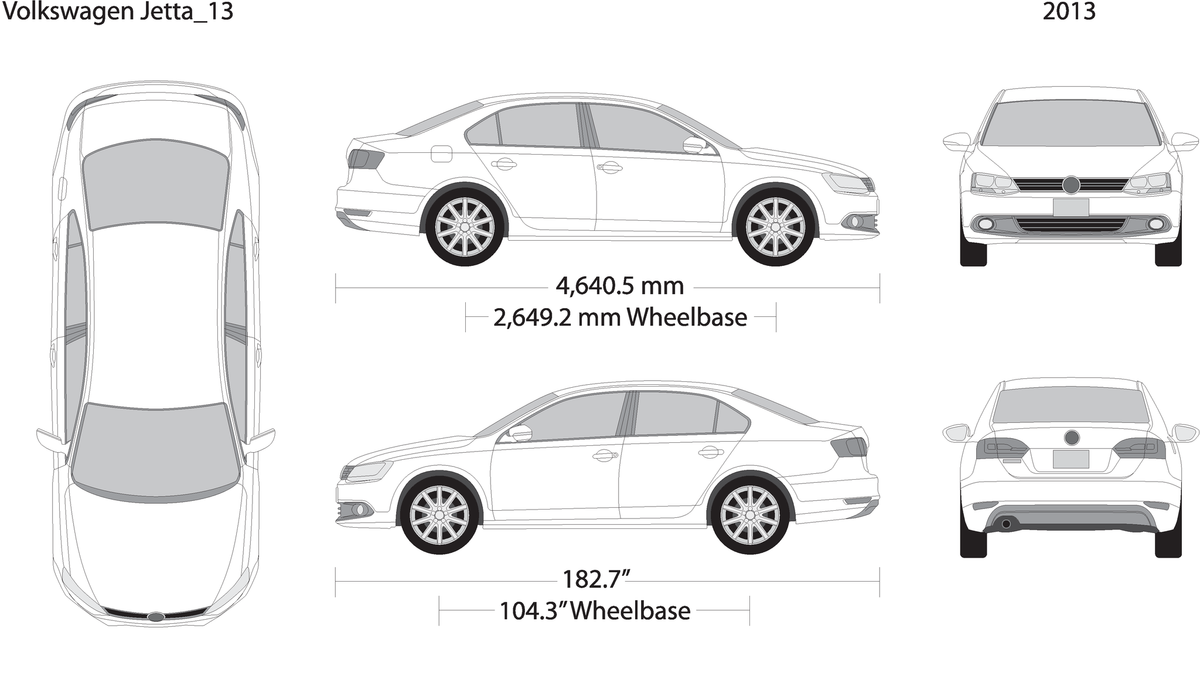 2013 Volkswagen Jetta V01 Vehicle Wrap Template
