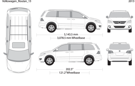 2013 Volkswagen Routan V13 Vehicle Wrap Template