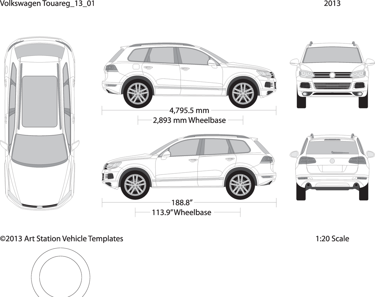 2013 Volkswagen Touareg V13 Vehicle Wrap Template