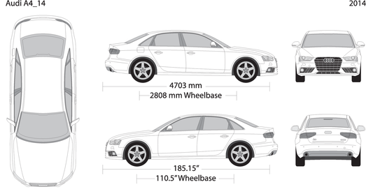2014 Audi A4 V14 Vehicle Wrap Template