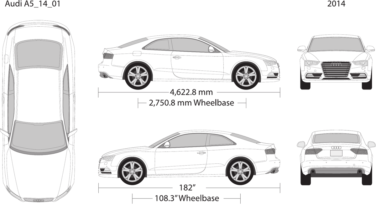 2014 Audi A5 vector wrap template, Design-Ready PDF - GravBase
