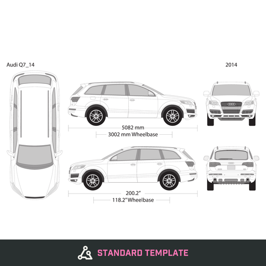 2014 Audi Q7 vector wrap template, Design-Ready PDF - GravBase