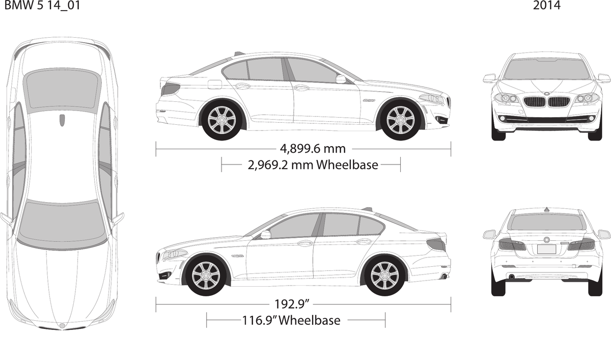 2014 BMW 5 vector wrap template, Design-Ready PDF - GravBase