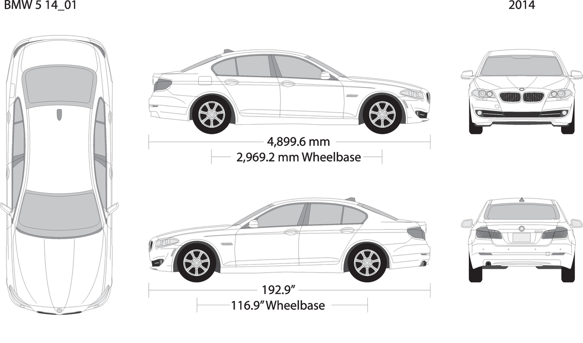 2014 Bmw 5 V01 Vehicle Wrap Template