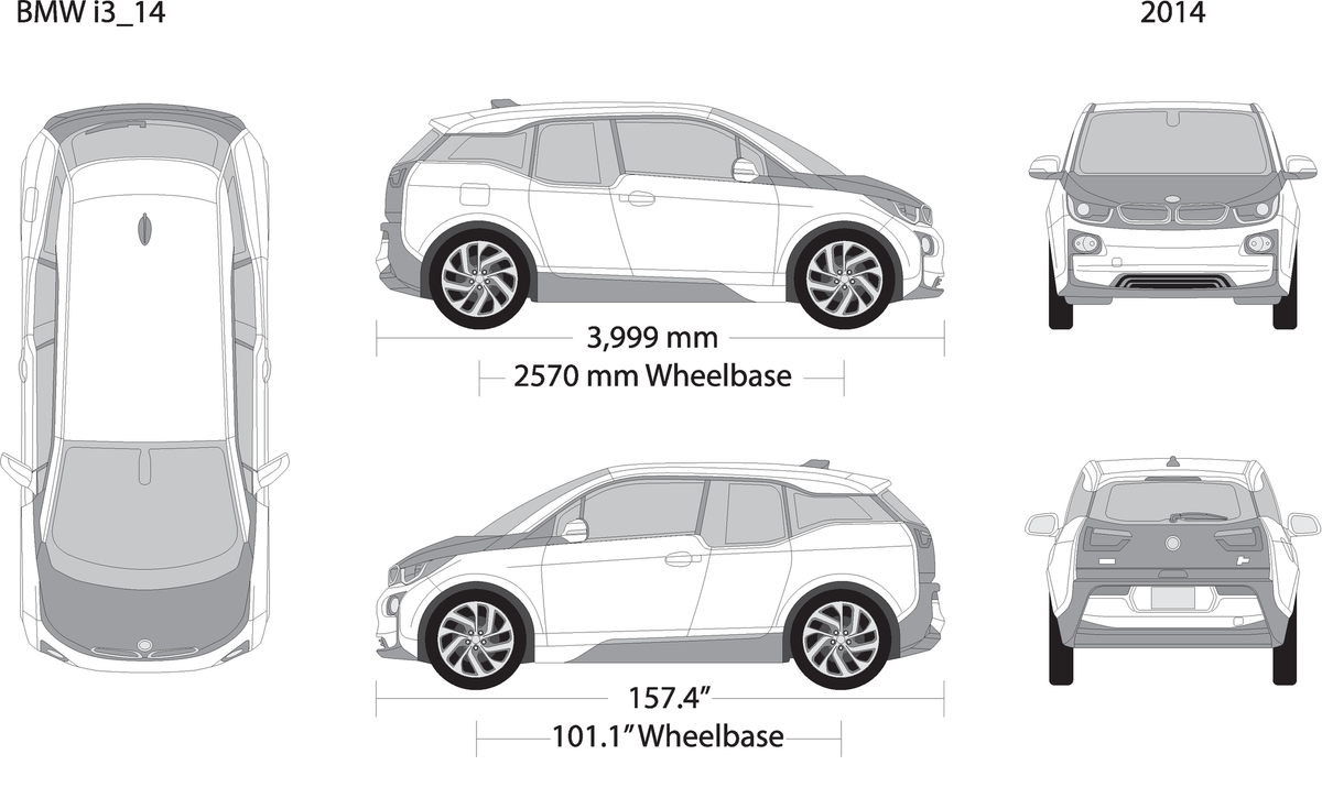 2014 Bmw I3 V14 Vehicle Wrap Template