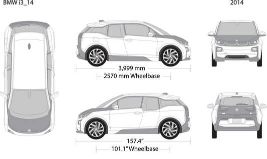 2014 Bmw I3 V14 Vehicle Wrap Template
