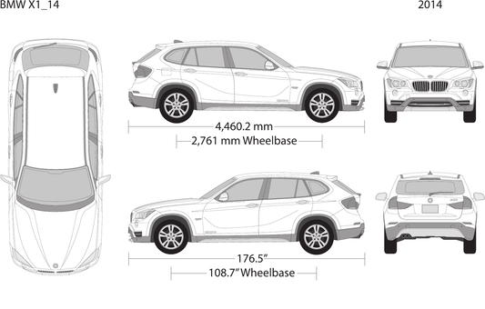 2014 BMW X1 vector wrap template, Design-Ready PDF - GravBase