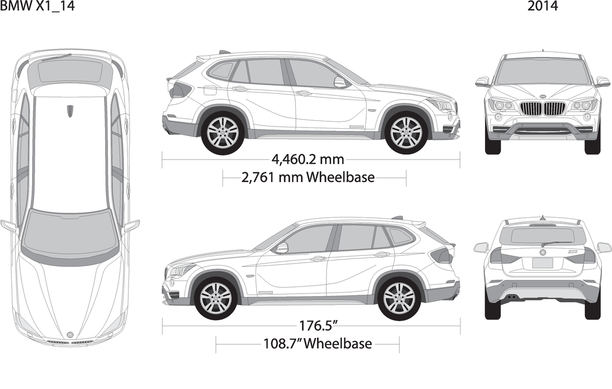 2014 Bmw X1 V14 Vehicle Wrap Template