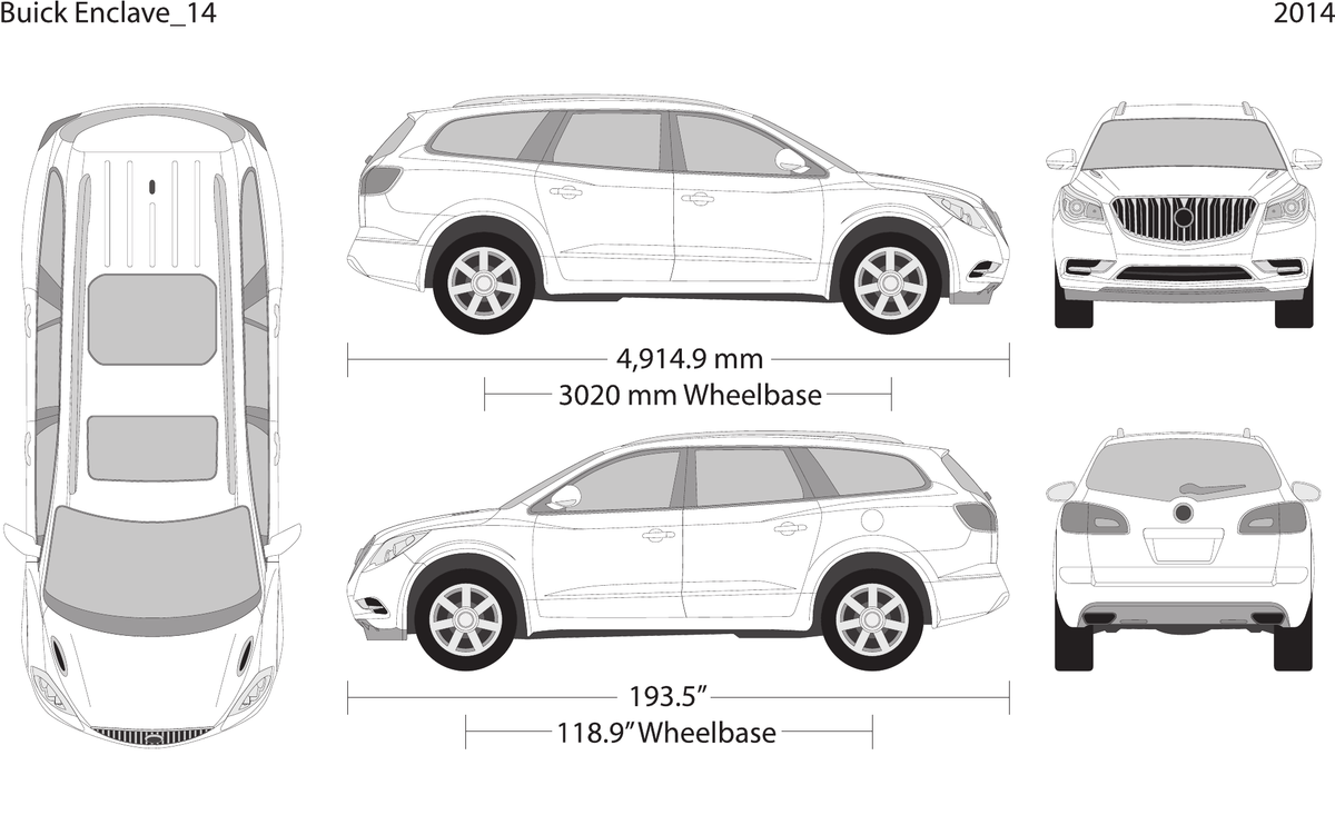 2014 Buick Enclave vector wrap template, Design-Ready PDF - GravBase