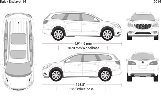 2014 Buick Enclave vector wrap template, Design-Ready PDF - GravBase