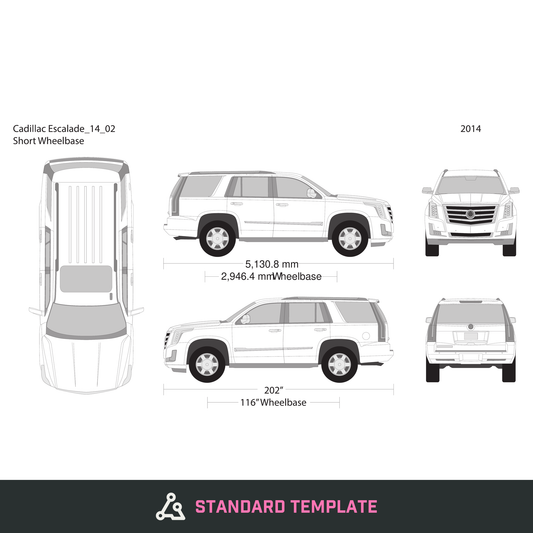 2014 Cadillac Escalade vector wrap template V02, Design-Ready PDF - GravBase