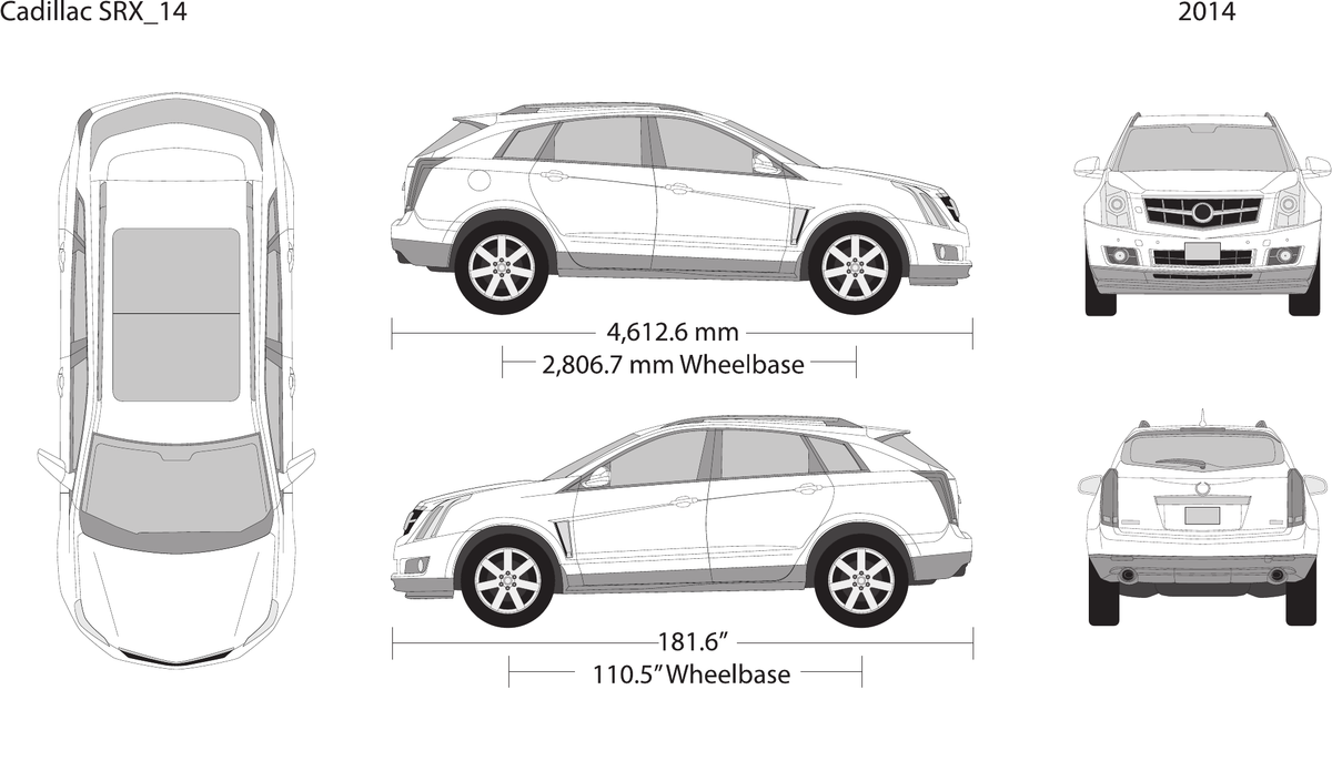 2014 Cadillac SRX Vector Wrap Template - GravBase