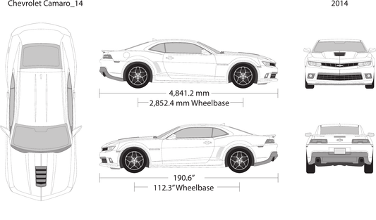 2014 Chevy Camaro Vector Wrap Template - GravBase