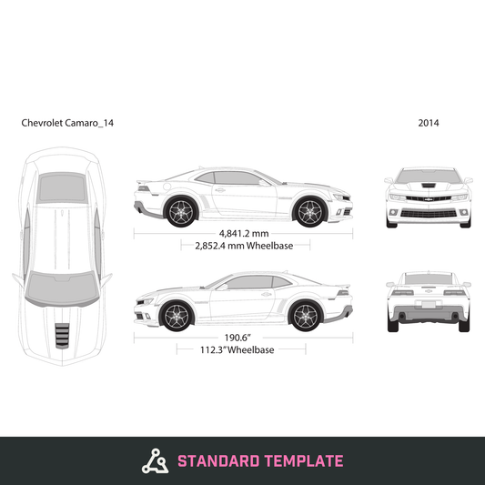 2014 Chevy Camaro vector wrap template, Design-Ready PDF - GravBase