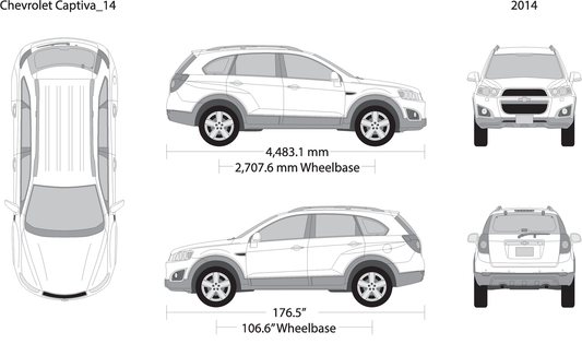 2014 Chevy Captiva V14 Vehicle Wrap Template