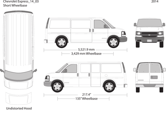 2014 Chevy Express Vector Wrap Template - GravBase