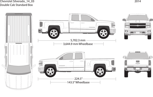 2014 Chevy Silverado 1500 Vector Wrap Template - GravBase