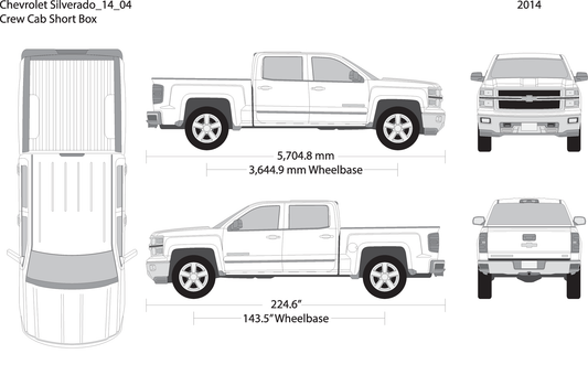 2014 Chevy Silverado 1500 V04 Vehicle Wrap Template