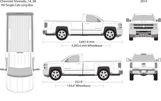 2014 Chevy Silverado 2500-3500 HD Vector Wrap Template - GravBase