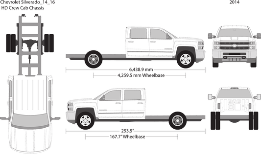 2014 Chevy Silverado 2500-3500 HD Vector Wrap Template - GravBase