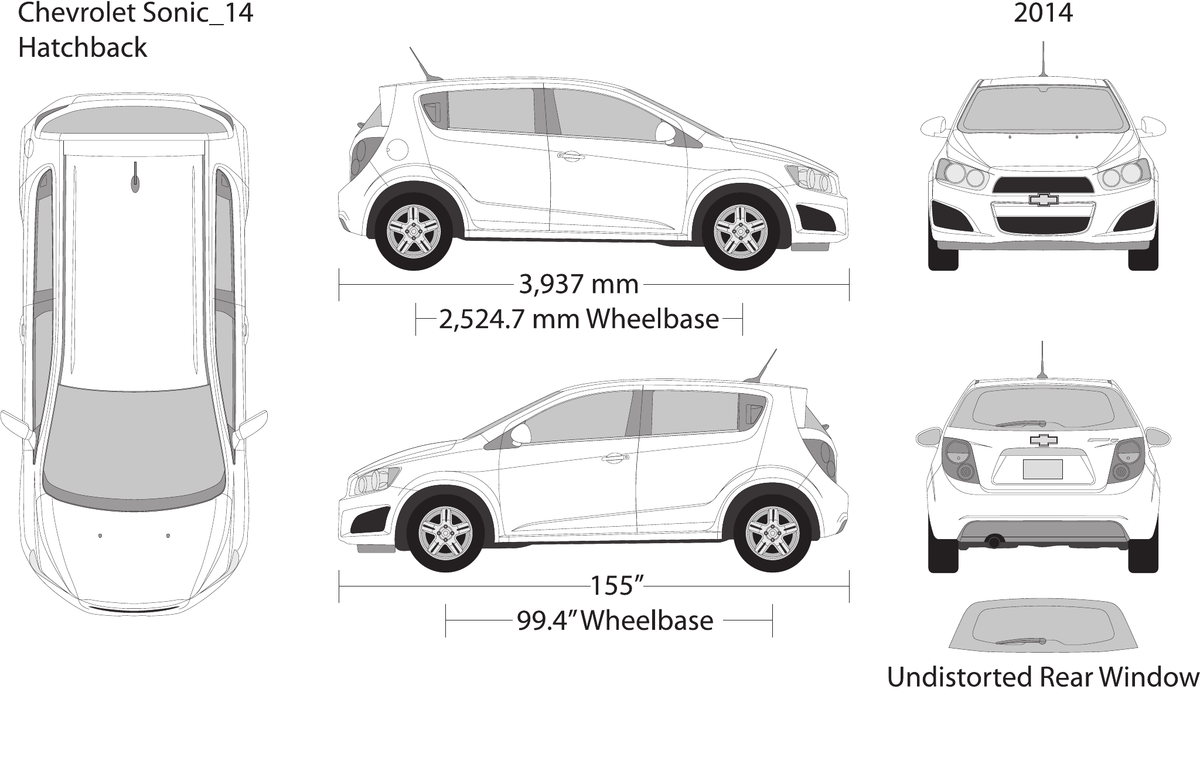 2014 Chevy Sonic vector wrap template V01, Design-Ready PDF - GravBase