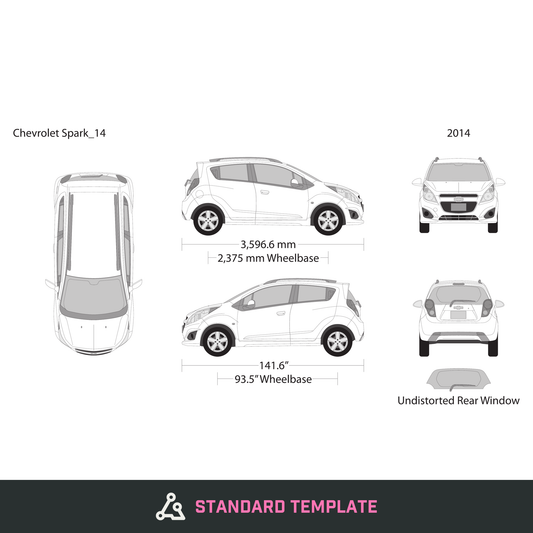 2014 Chevy Spark vector wrap template, Design-Ready PDF - GravBase