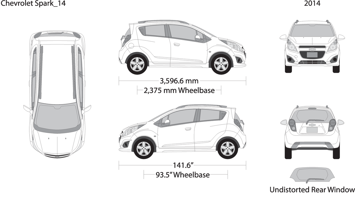2014 Chevy Spark V14 Vehicle Wrap Template