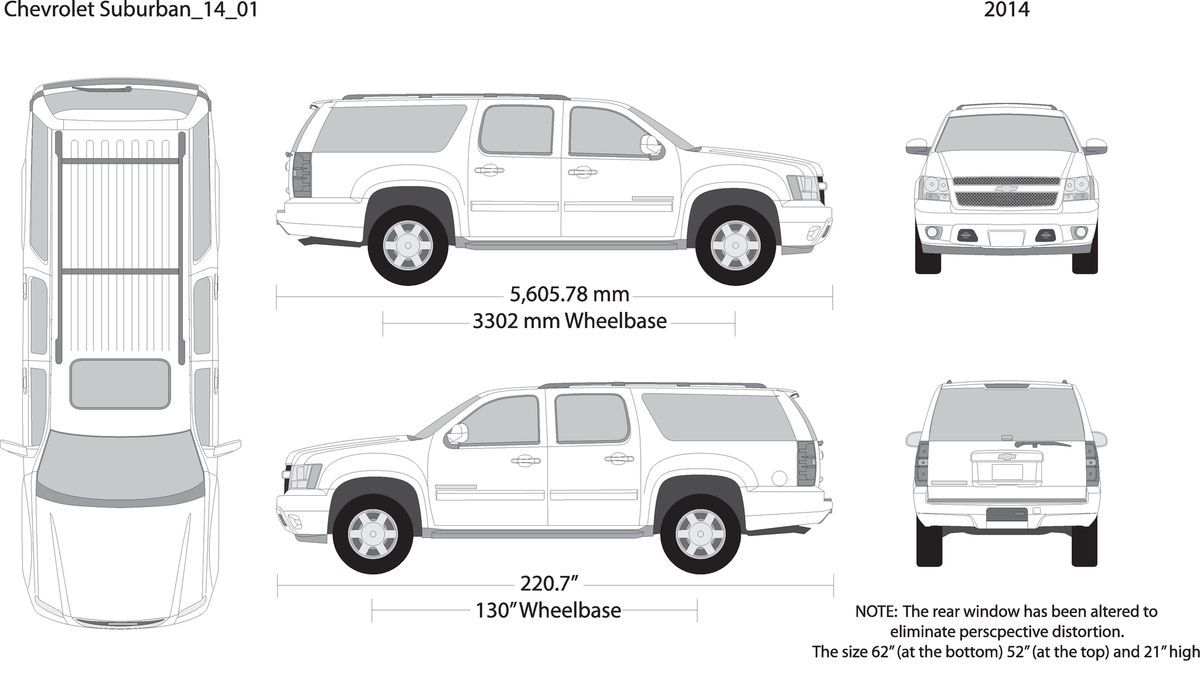 2014 Chevy Suburban V01 Vehicle Wrap Template
