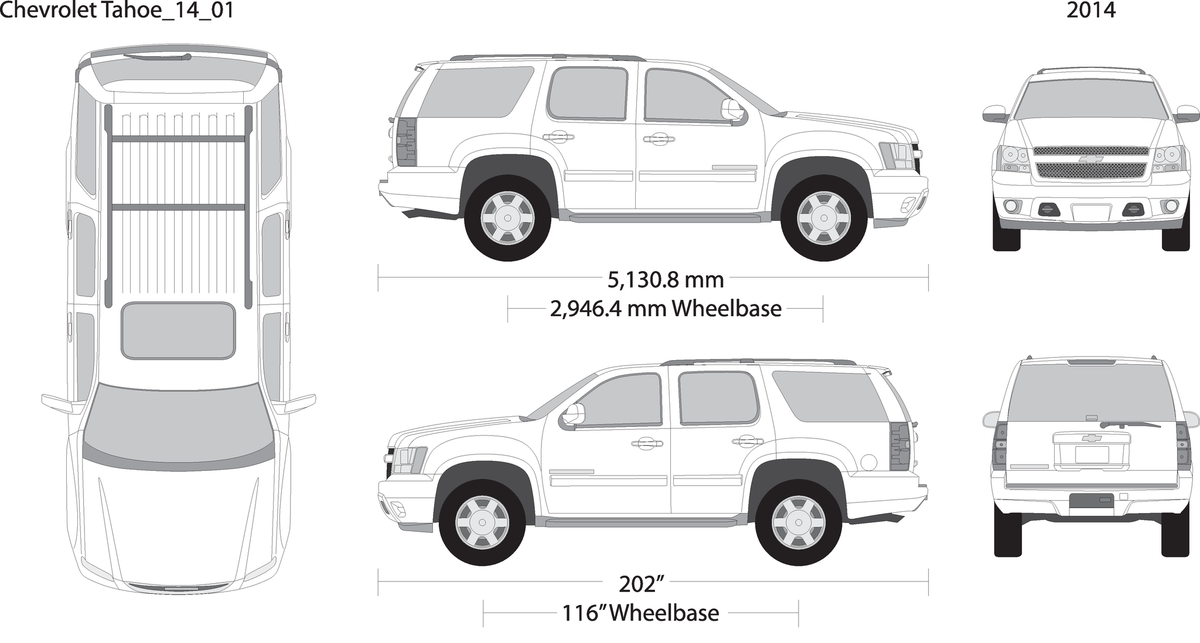 2014 Chevy Tahoe V01 Vehicle Wrap Template