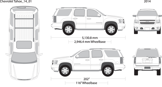 2014 Chevy Tahoe V01 Vehicle Wrap Template