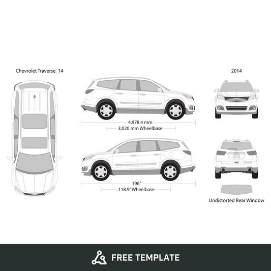 2014 Chevy Traverse free vector vehicle wrap template - GravBase